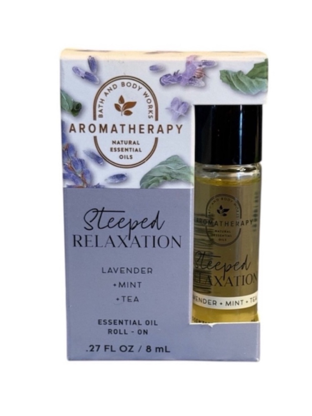 Aromatherapy Steeped Relaxation Essential Oil Roll On Lavender Mint and Tea